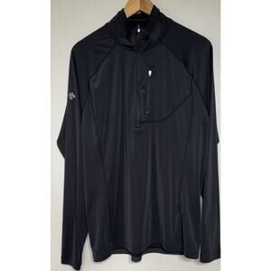 Descente Chase Mens 1/4 Zip Base Layer Shirt Size Large Black Pull-Over